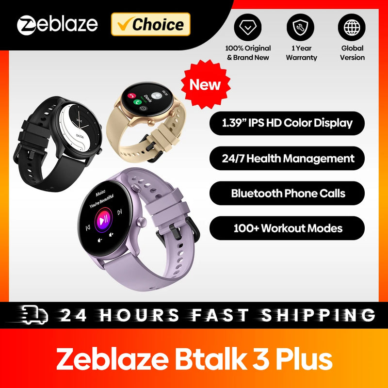 SmartWatch Inteligente Zeblaze 1,39" Masculino e Feminino